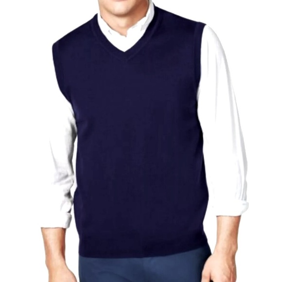 Club Room Mens Sweater Navy Blue Size 